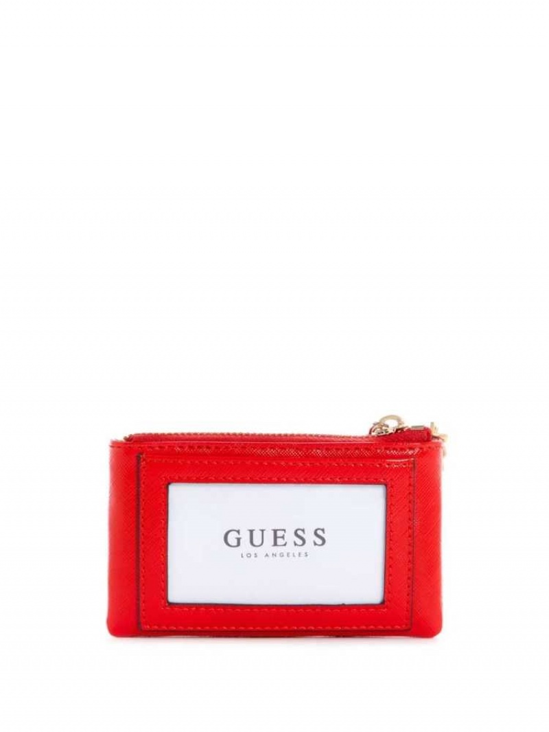 Portefeuilles Guess Layla Zip Pouch Femme Rouge | 84501-OUFW