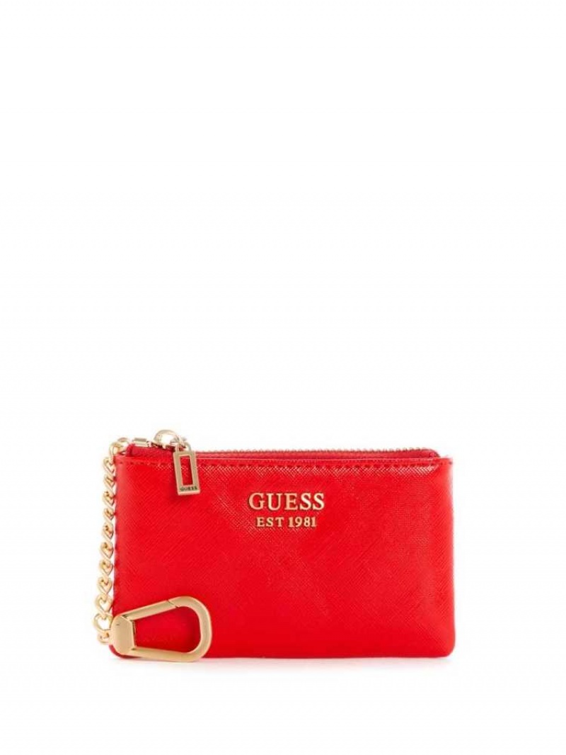 Portefeuilles Guess Layla Zip Pouch Femme Rouge | 84501-OUFW