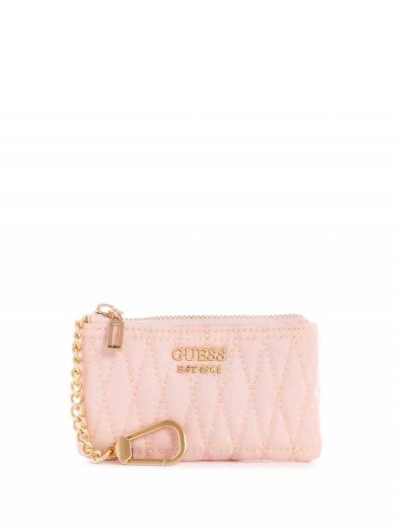 Portefeuilles Guess Layla Zip Pouch Femme Rose | 69871-SVIG