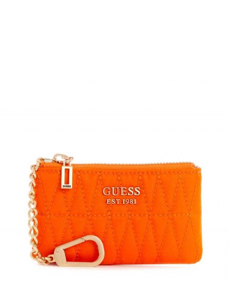 Portefeuilles Guess Layla Zip Pouch Femme Orange | 27618-ZYWO