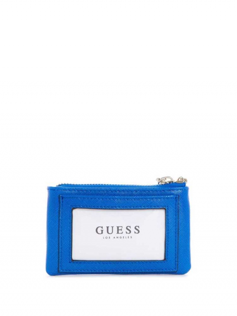 Portefeuilles Guess Layla Zip Pouch Femme Bleu Royal | 82513-HKGI