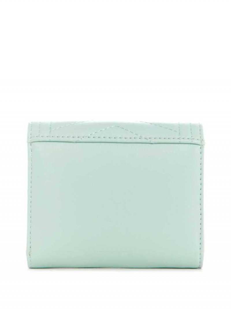 Portefeuilles Guess Lida Trifold Femme Turquoise Clair | 32167-LXIS