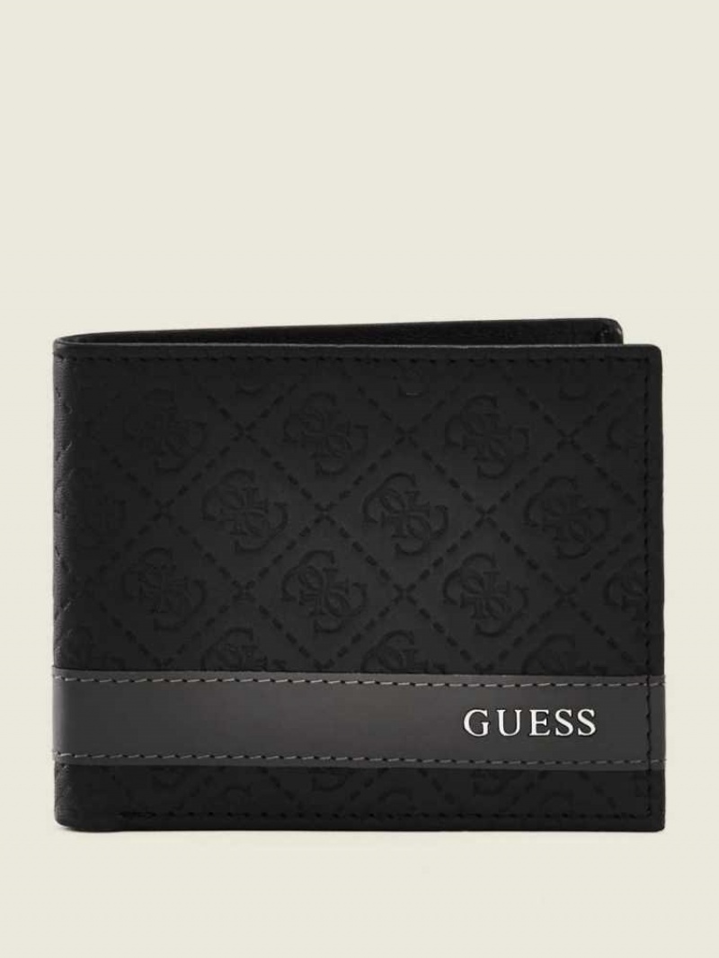 Portefeuilles Guess Mesa Double Billfold Homme Noir Grise | 63207-UTYF