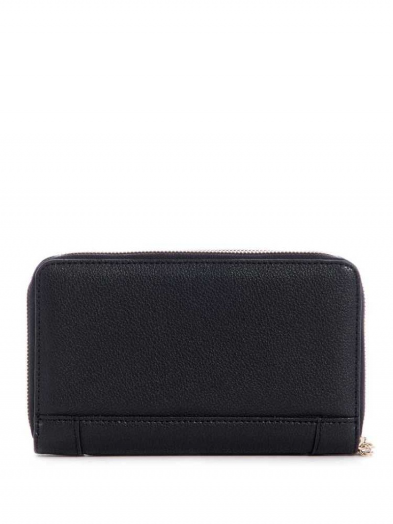 Portefeuilles Guess Naya Double Zip Wristlet Femme Noir | 07194-QLAK