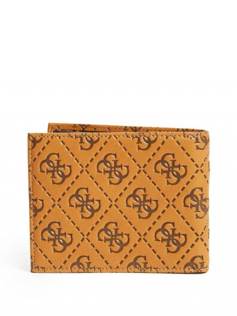 Portefeuilles Guess Vezzola Embossed Billfold Femme Marron | 68145-WNJL