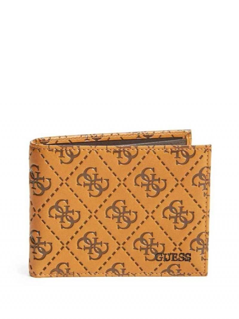 Portefeuilles Guess Vezzola Embossed Billfold Femme Marron | 68145-WNJL