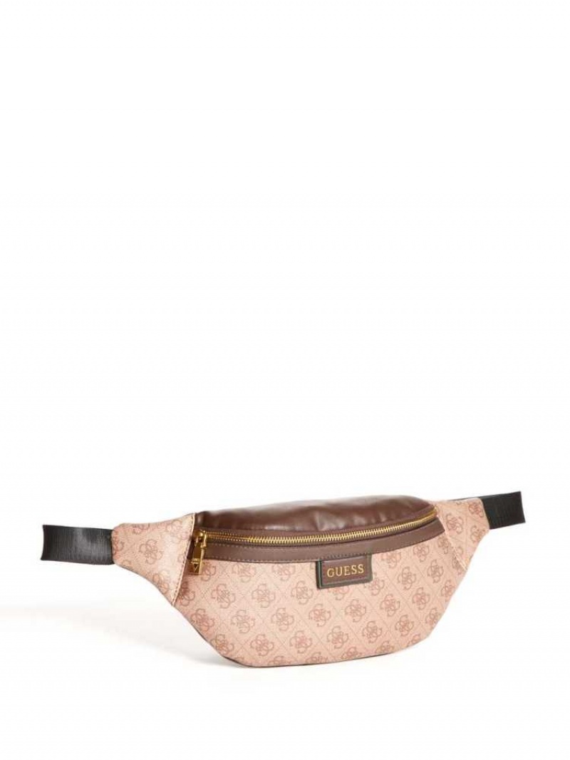 Sac Banane Guess Vezzola Logo Homme Marron | 07468-EWTX