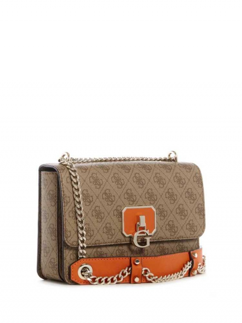 Sac Crossbody Guess Alisa Convertible Femme Orange | 51286-JRZW