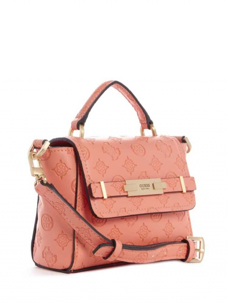 Sac Crossbody Guess Bea Mini Top Handle Femme Corail | 38096-AHWB