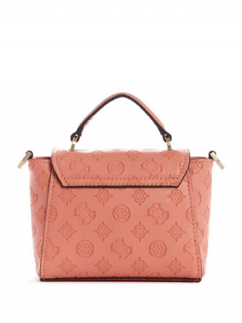 Sac Crossbody Guess Bea Mini Top Handle Femme Corail | 38096-AHWB