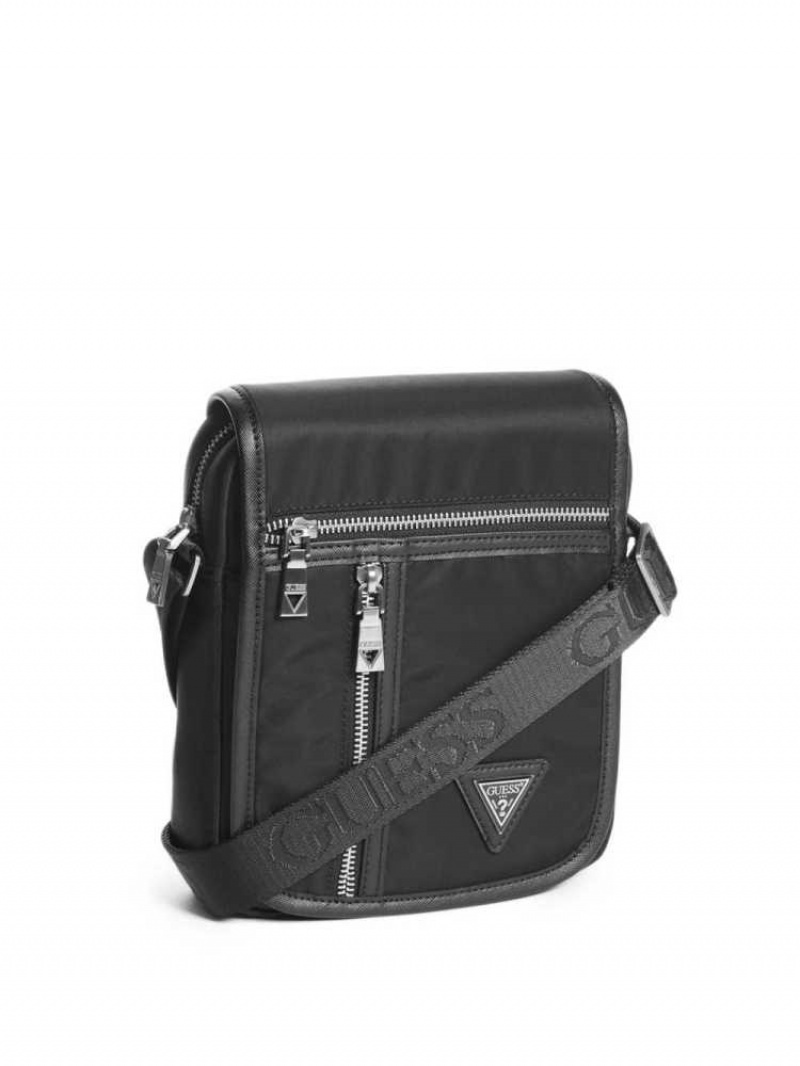 Sac Crossbody Guess Certosa Flap Femme Noir | 01689-MNXB