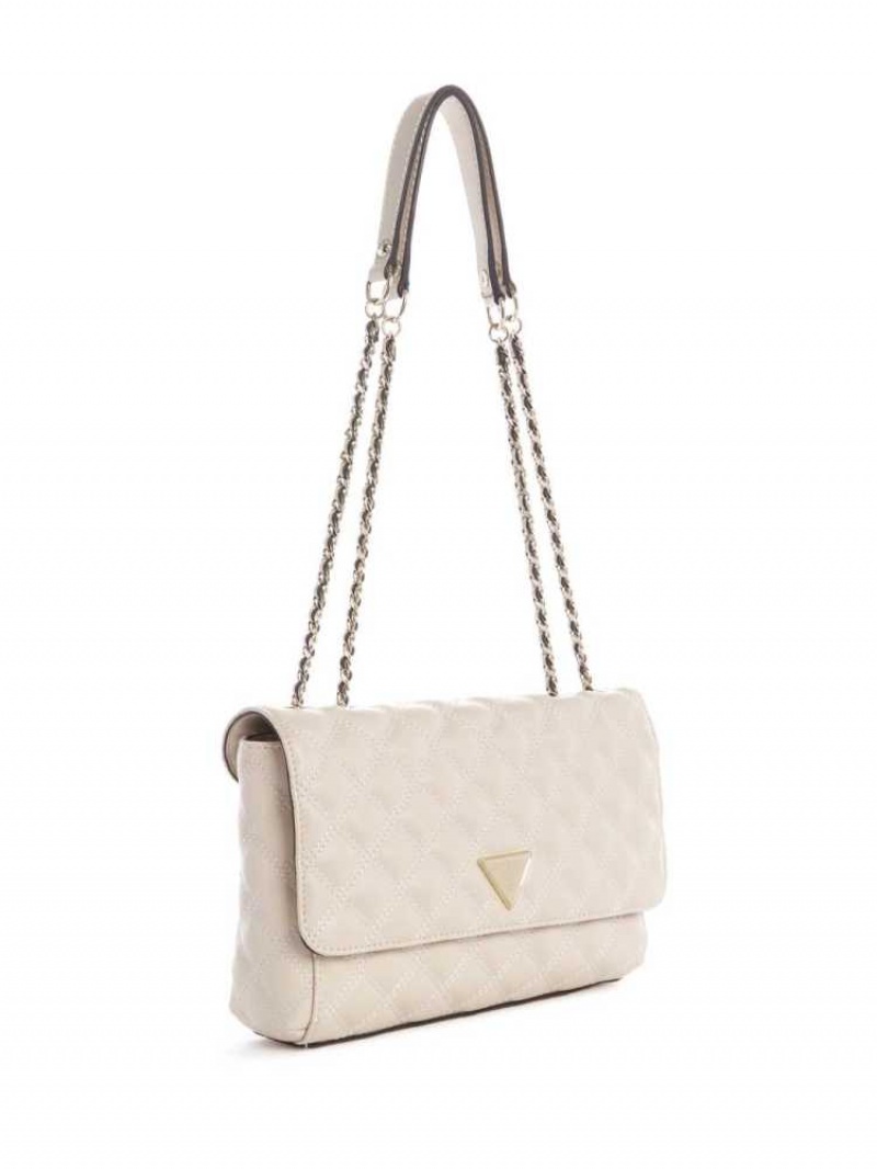 Sac Crossbody Guess Cessily Matelassé Convertible Femme Grise | 76521-MPYG