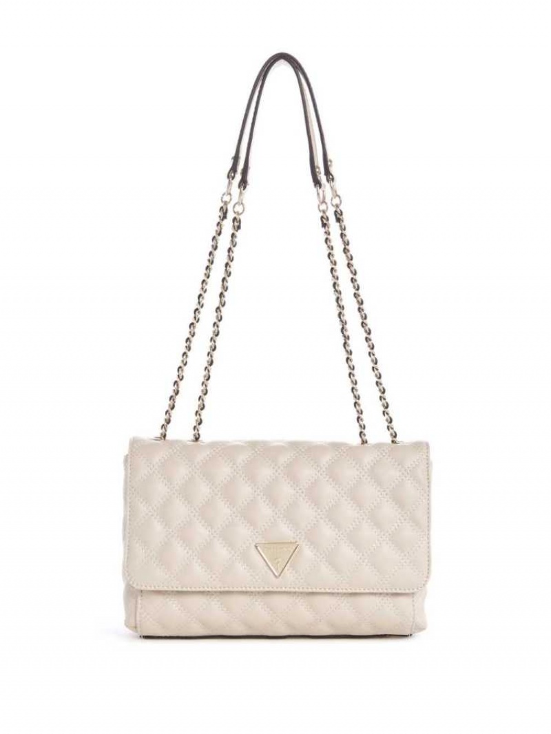 Sac Crossbody Guess Cessily Matelassé Convertible Femme Grise | 76521-MPYG