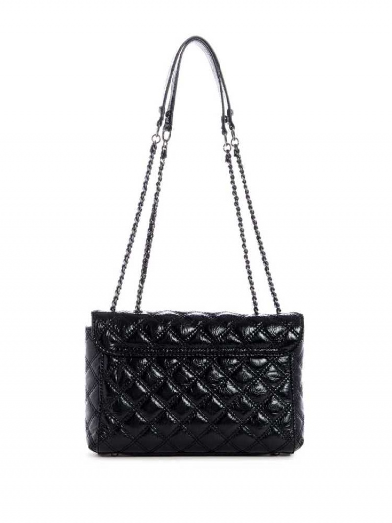 Sac Crossbody Guess Cessily Matelassé Convertible Femme Noir | 78253-DIBP