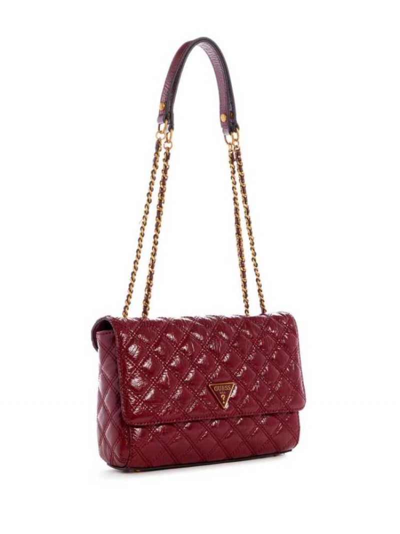 Sac Crossbody Guess Cessily Matelassé Convertible Femme Rouge | 49613-SFXD