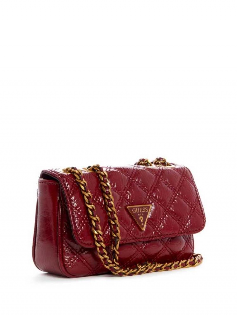 Sac Crossbody Guess Cessily Matelassé Mini Convertible Femme Rouge | 68102-ZALQ