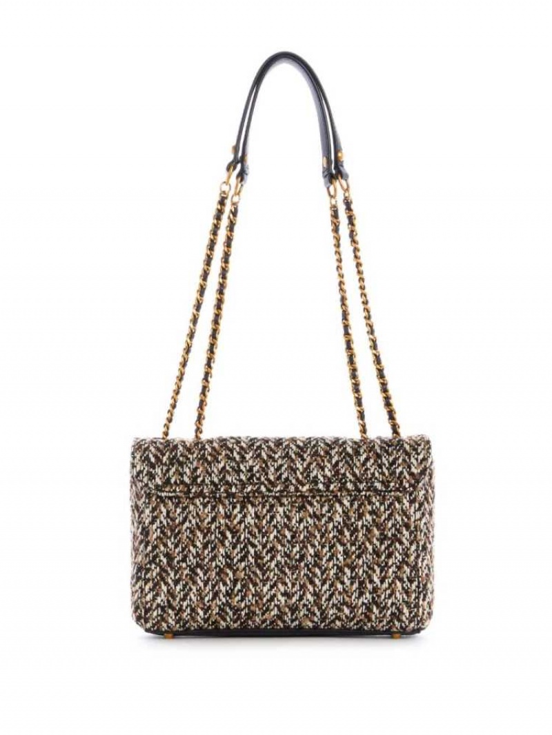 Sac Crossbody Guess Cessily Tweed Convertible Femme Grise Blanche | 94728-VDPI