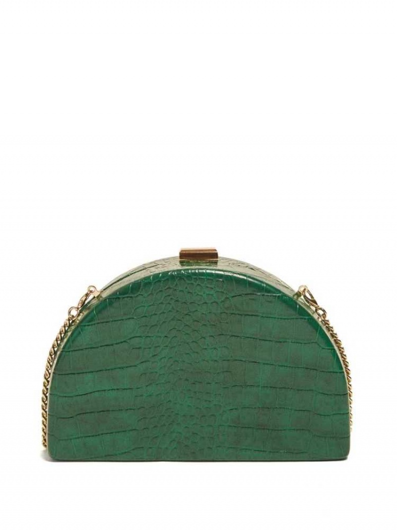 Sac Crossbody Guess Croc Clutch Femme Vert | 14203-LNEZ