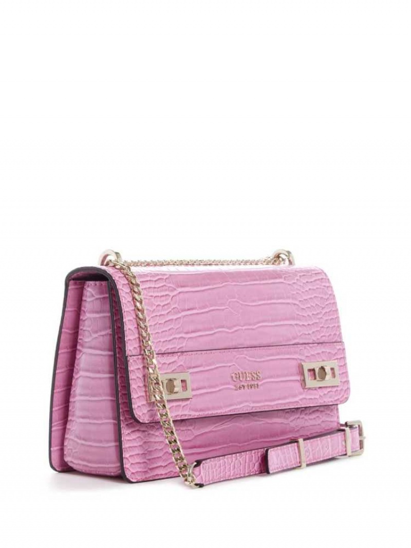 Sac Crossbody Guess Katey Convertible Femme Fushia | 17305-HXOC