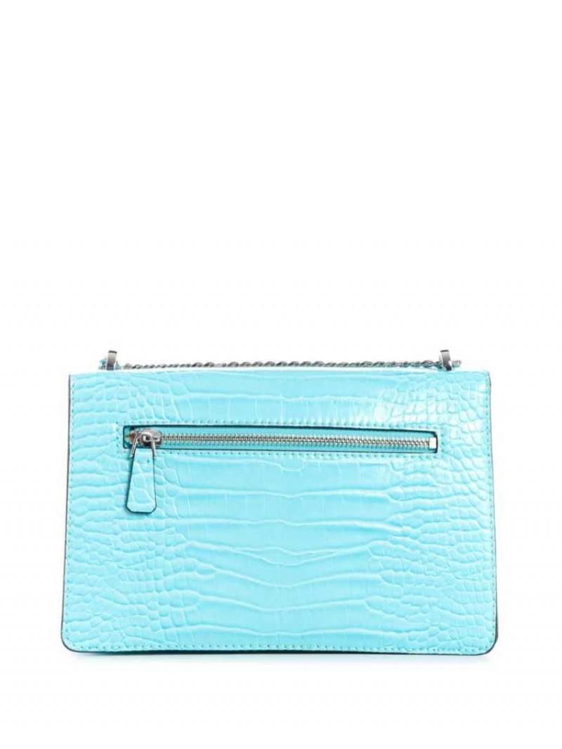 Sac Crossbody Guess Katey Convertible Femme Turquoise Clair | 70631-JPRQ