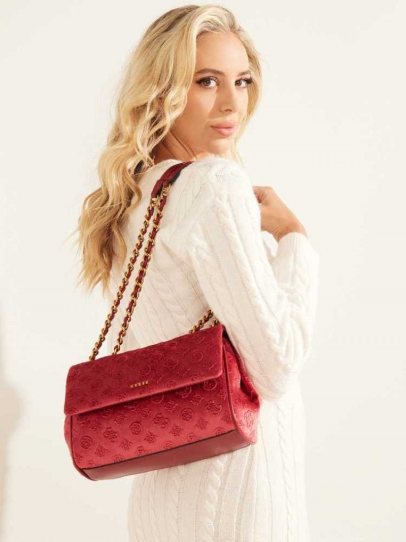 Sac Crossbody Guess Kimi Logo Convertible Femme Rouge | 93602-GKVB