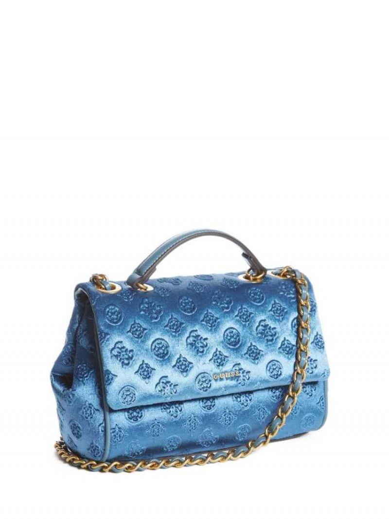 Sac Crossbody Guess Kimi Logo Convertible Femme Bleu | 69571-ZWJX