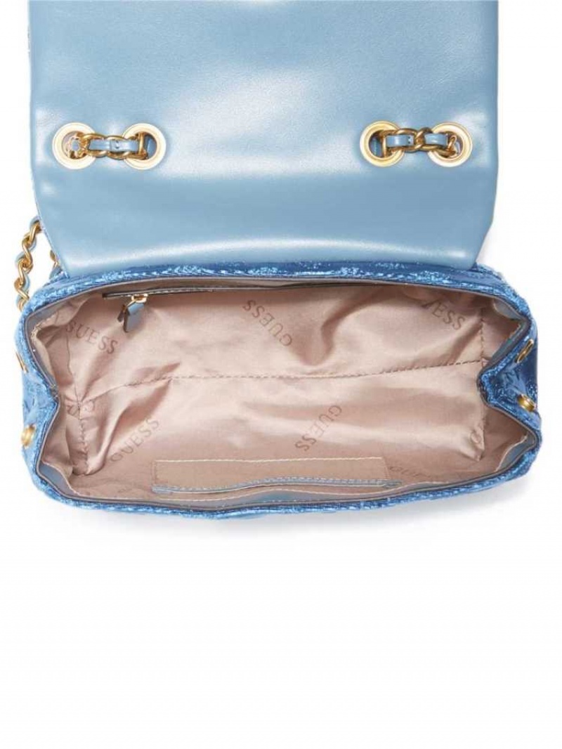 Sac Crossbody Guess Kimi Logo Convertible Femme Bleu | 69571-ZWJX