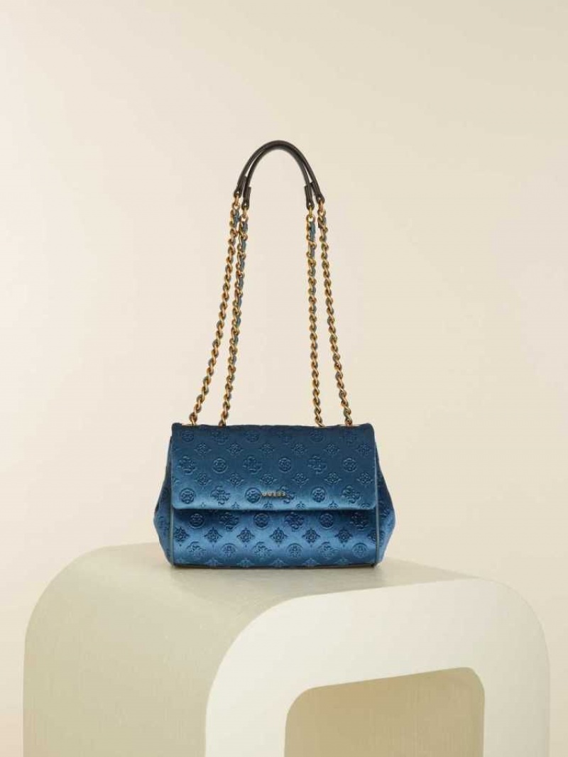 Sac Crossbody Guess Kimi Logo Convertible Femme Bleu | 69571-ZWJX