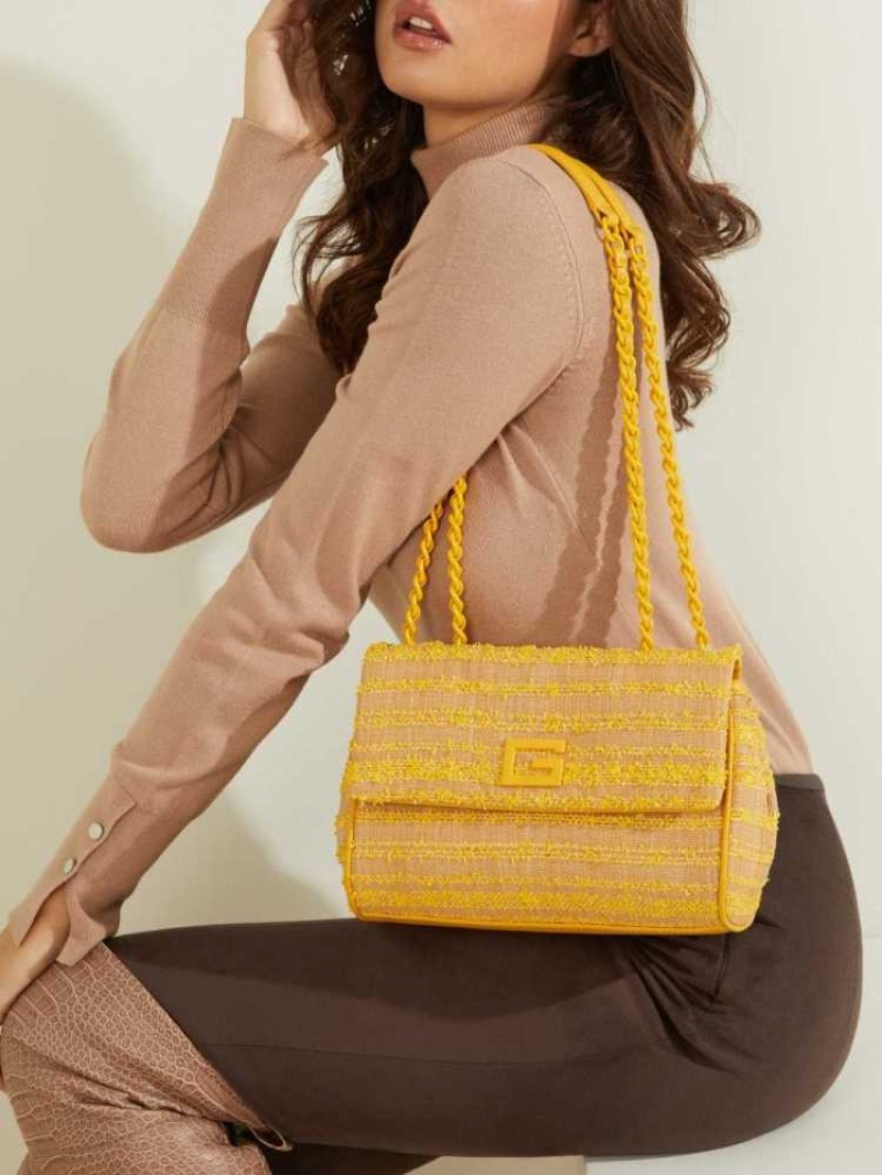 Sac Crossbody Guess Kimi Small Convertible Femme Jaune | 82694-YKOJ