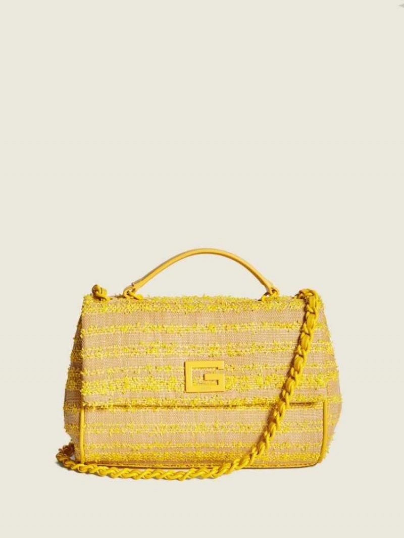 Sac Crossbody Guess Kimi Small Convertible Femme Jaune | 82694-YKOJ