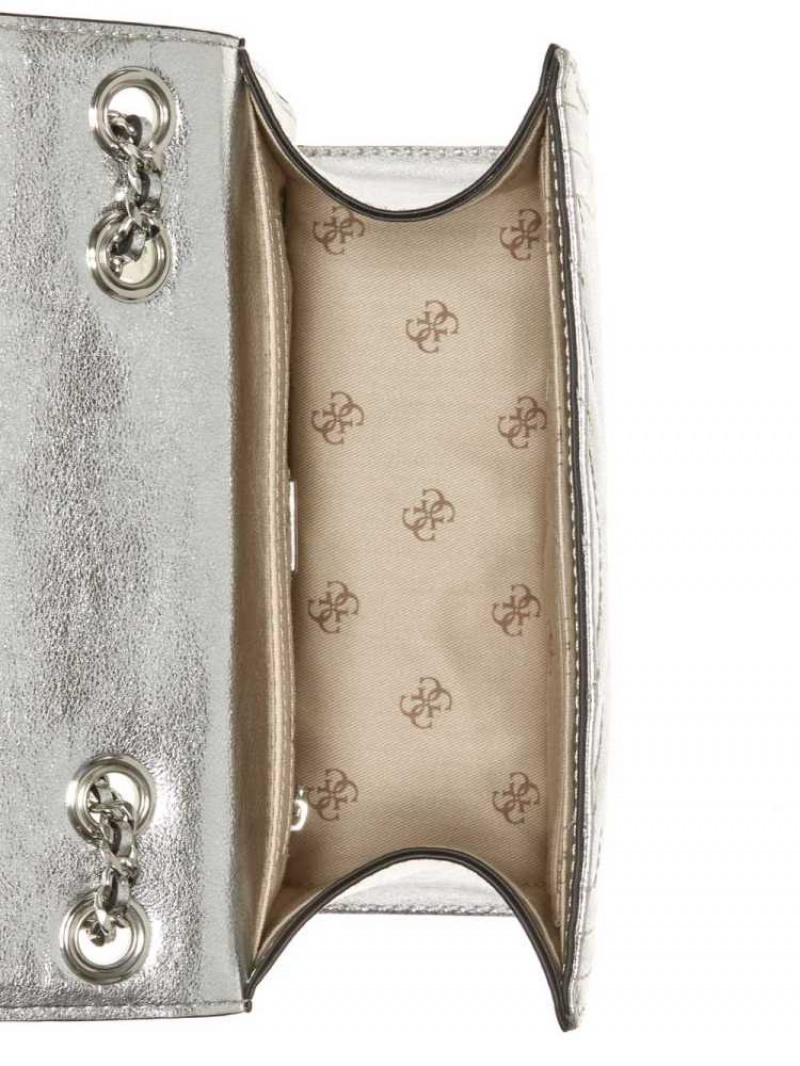 Sac Crossbody Guess Lida Convertible Femme Argent | 21869-LTRK