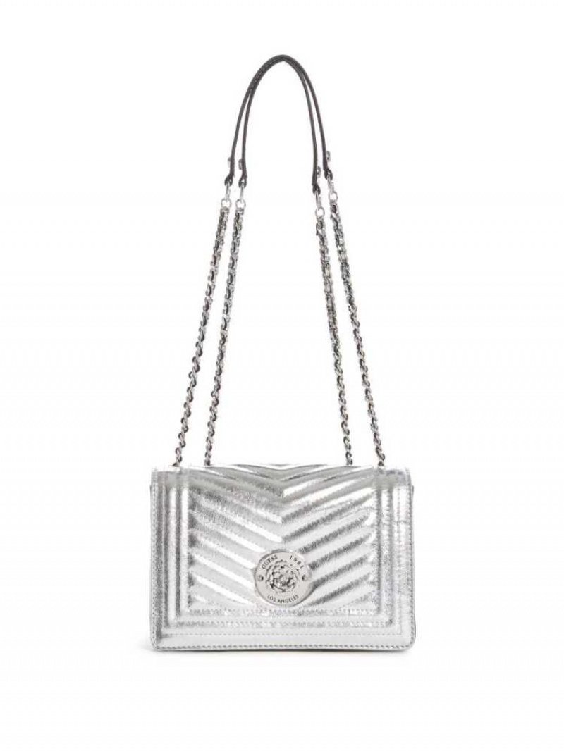 Sac Crossbody Guess Lida Convertible Femme Argent | 21869-LTRK