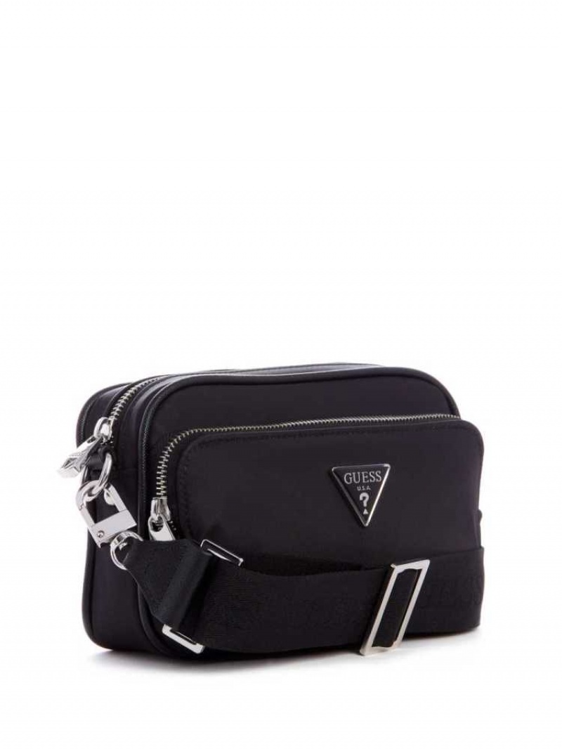 Sac Crossbody Guess Little Bay Camera Femme Noir | 68175-OGFD