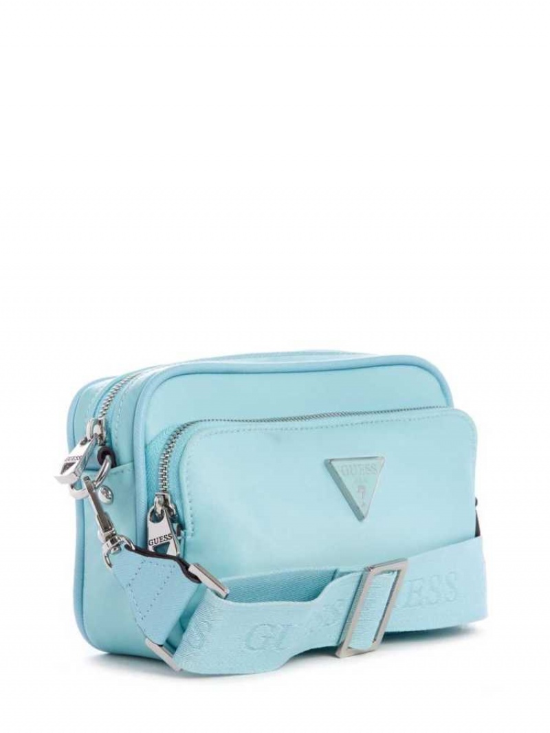 Sac Crossbody Guess Little Bay Camera Femme Turquoise Clair | 45697-HYOF