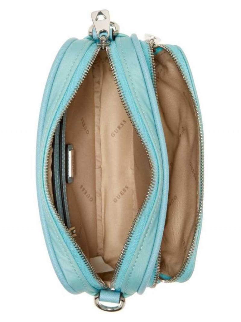 Sac Crossbody Guess Little Bay Camera Femme Turquoise Clair | 45697-HYOF