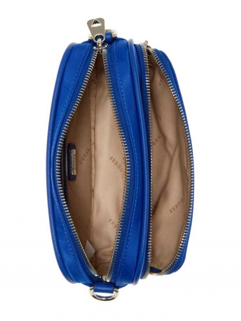 Sac Crossbody Guess Little Bay Camera Femme Bleu | 03486-XUOG