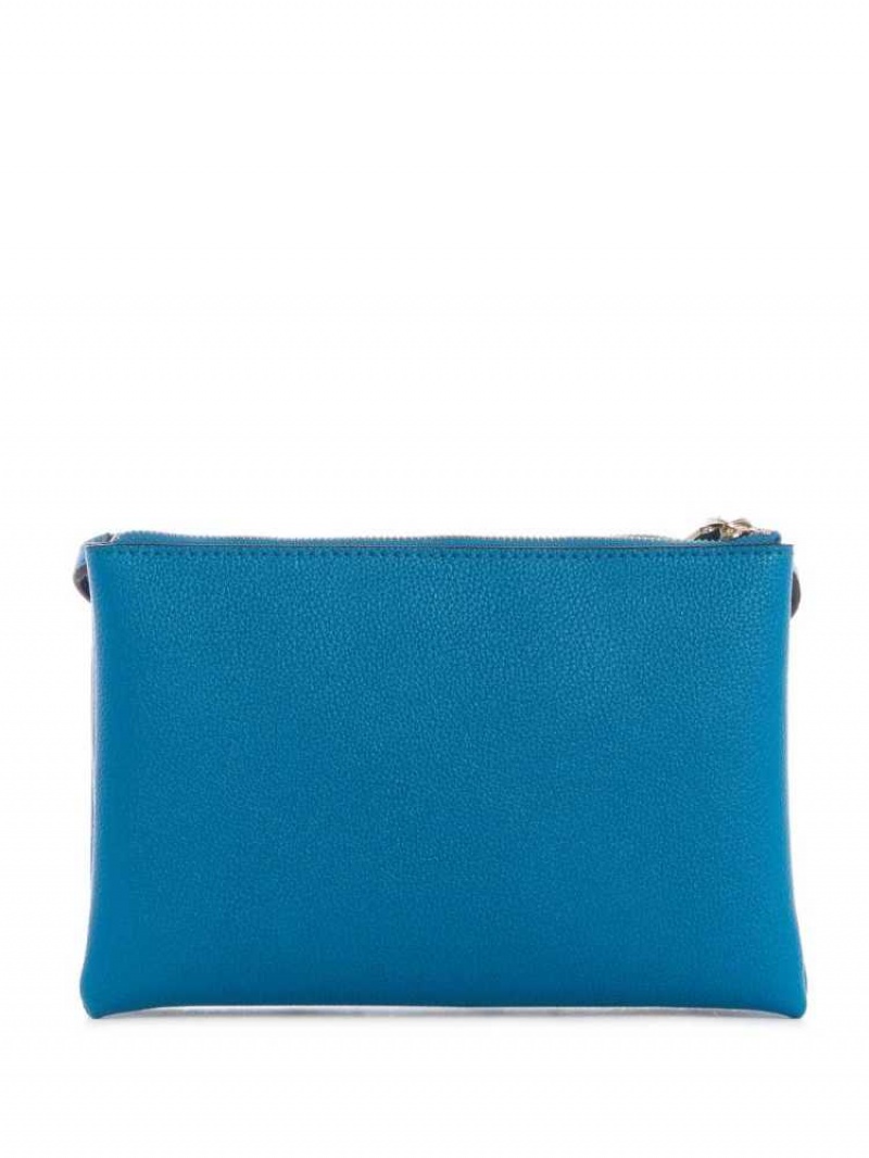 Sac Crossbody Guess Naya Double-Zip Femme Bleu Marine | 93876-UXKQ