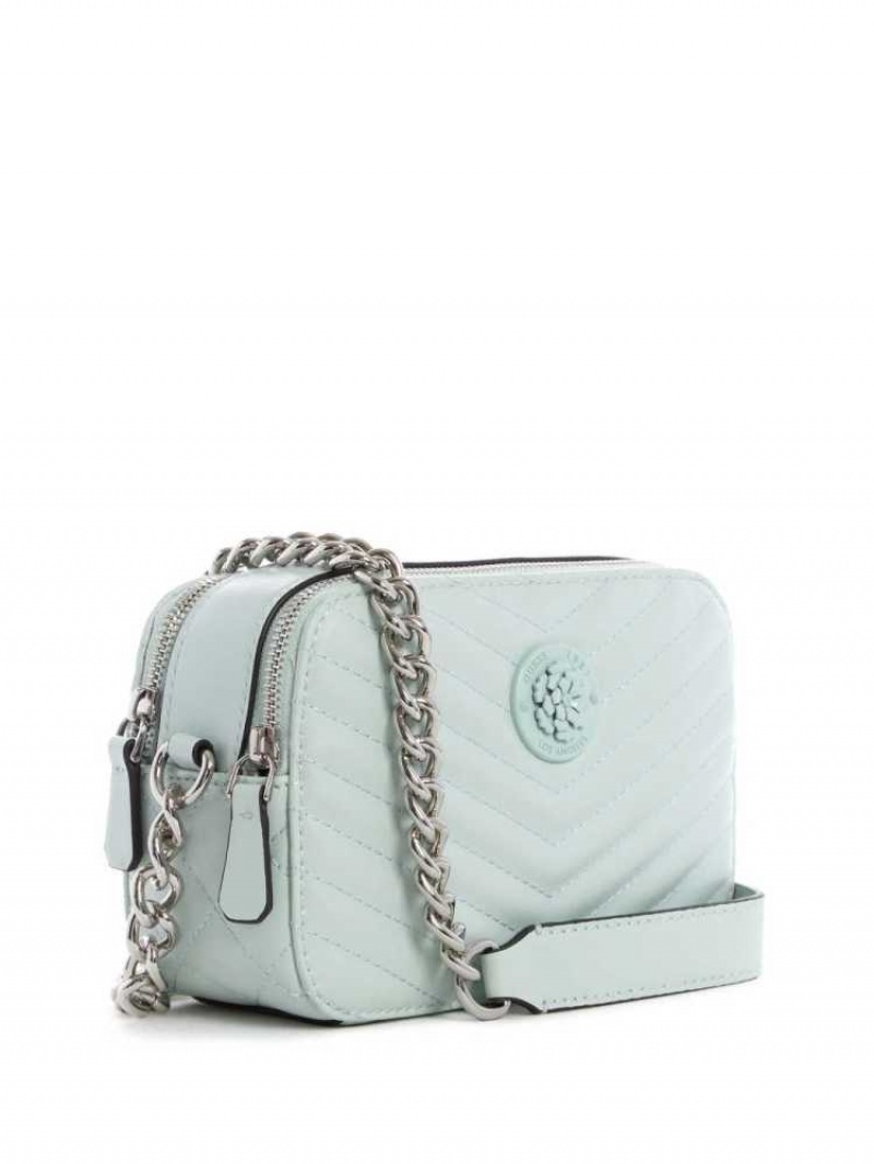 Sac Crossbody Guess Noelle Camera Femme Turquoise Clair | 96743-BSHI