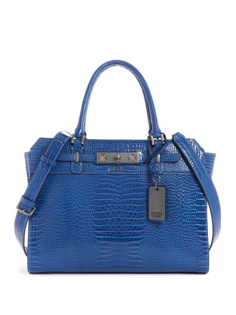 Sac Crossbody Guess Raffie Carryall Femme Bleu Royal | 02578-FGAM