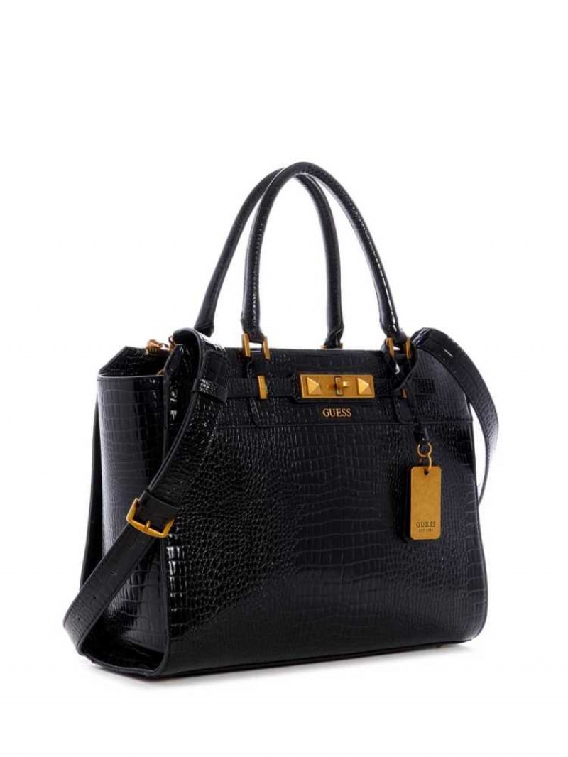 Sac Crossbody Guess Raffie Carryall Femme Noir | 39817-RJCG