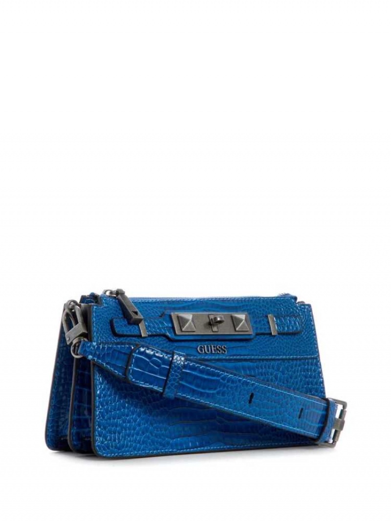 Sac Crossbody Guess Raffie Mini Femme Bleu Royal | 57901-ADXH