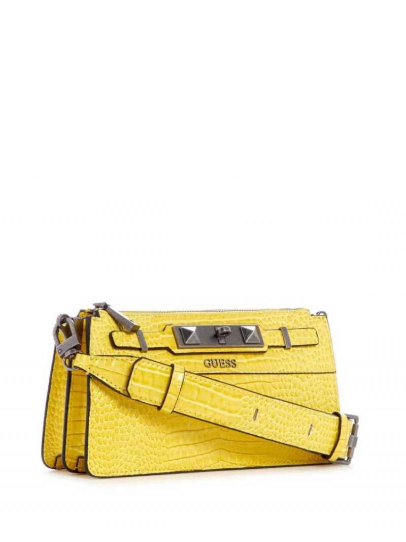 Sac Crossbody Guess Raffie Mini Femme Jaune | 98643-HCES