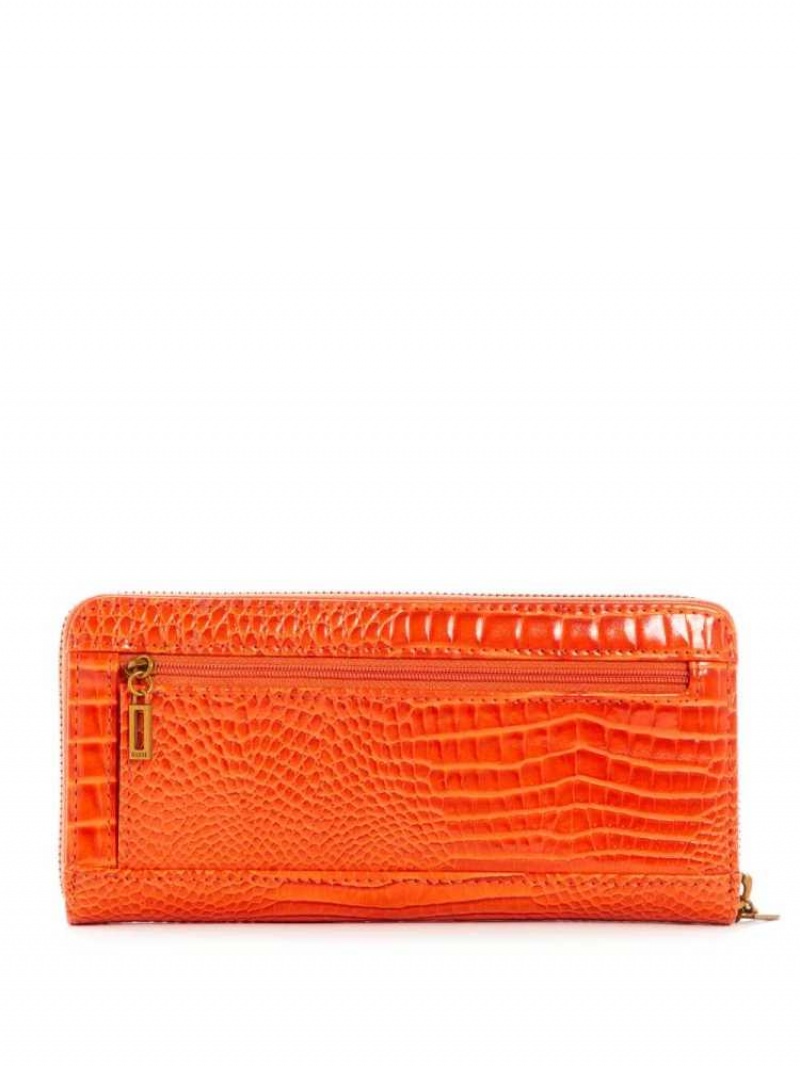 Sac Crossbody Guess Raffie Zip-Around Femme Orange | 16395-VDXG