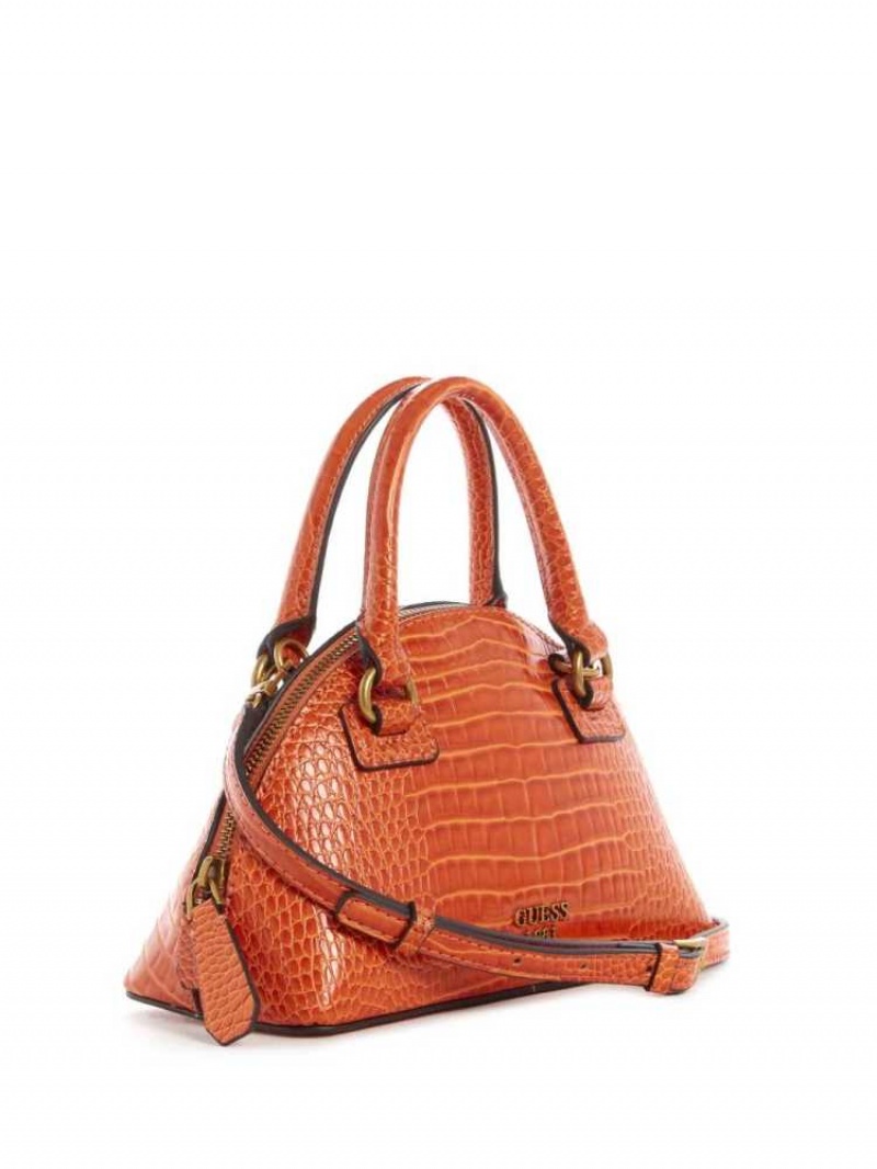 Sac Crossbody Guess Shilah Small Dome Femme Orange | 08219-EGYV