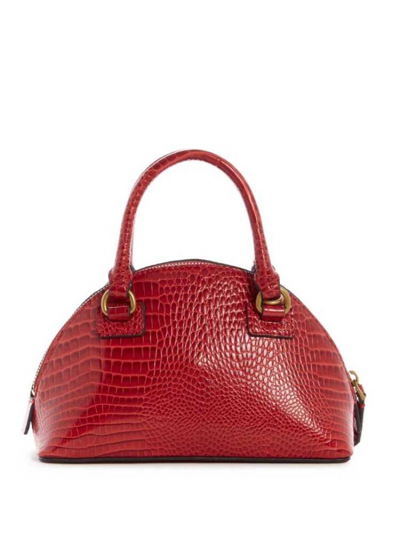 Sac Crossbody Guess Shilah Small Dome Femme Rouge | 63184-HBXP