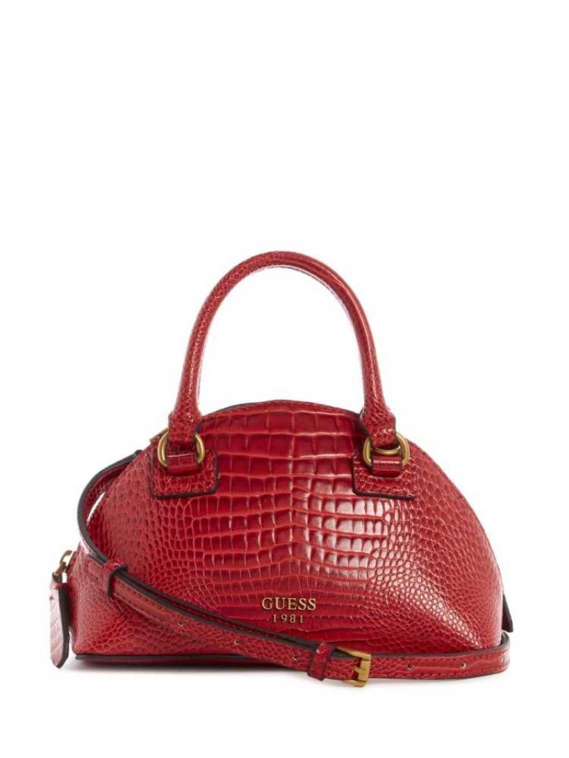 Sac Crossbody Guess Shilah Small Dome Femme Rouge | 63184-HBXP