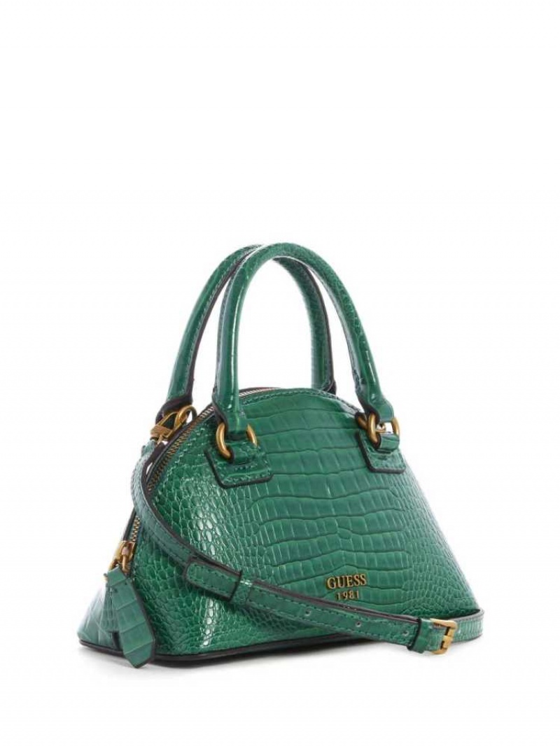 Sac Crossbody Guess Shilah Small Dome Femme Vert | 61538-TVBG