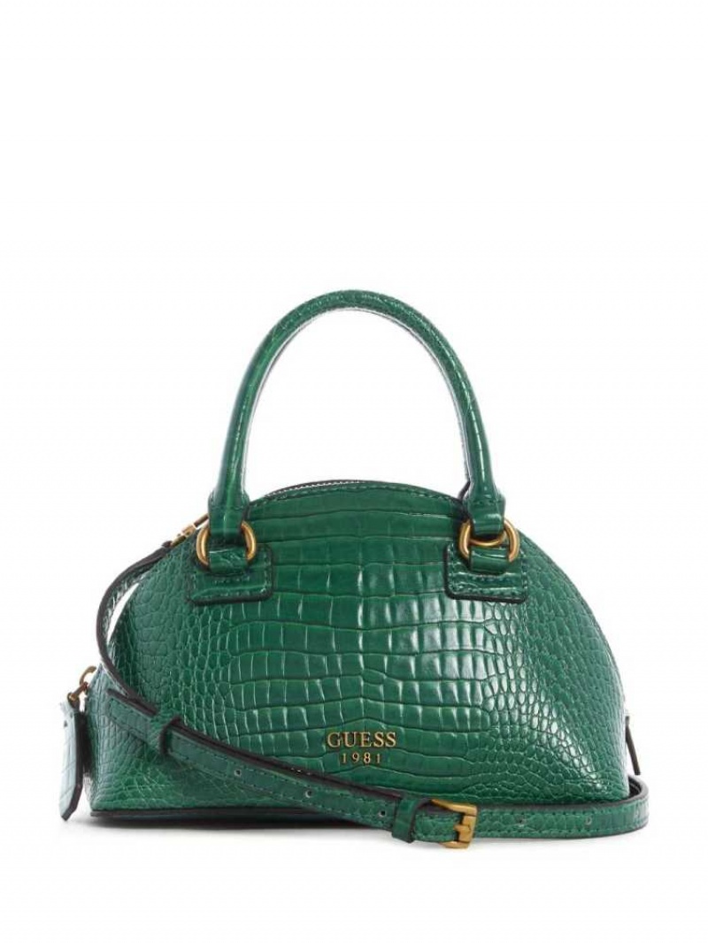 Sac Crossbody Guess Shilah Small Dome Femme Vert | 61538-TVBG