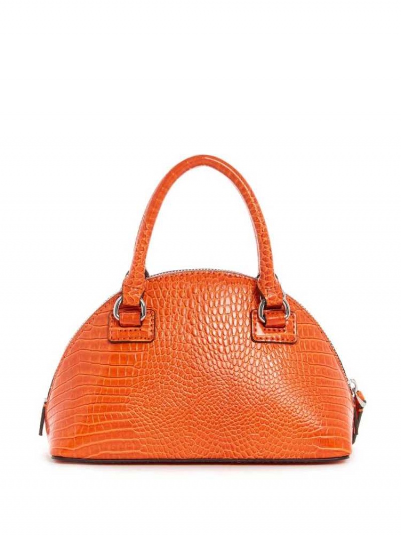 Sac Crossbody Guess Shilah Small Dome Femme Orange | 29856-ASFJ