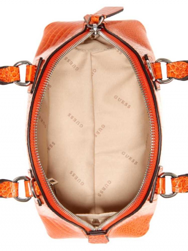 Sac Crossbody Guess Shilah Small Dome Femme Orange | 29856-ASFJ